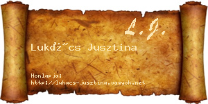 Lukács Jusztina névjegykártya