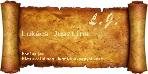 Lukács Jusztina névjegykártya