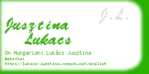 jusztina lukacs business card