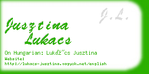 jusztina lukacs business card